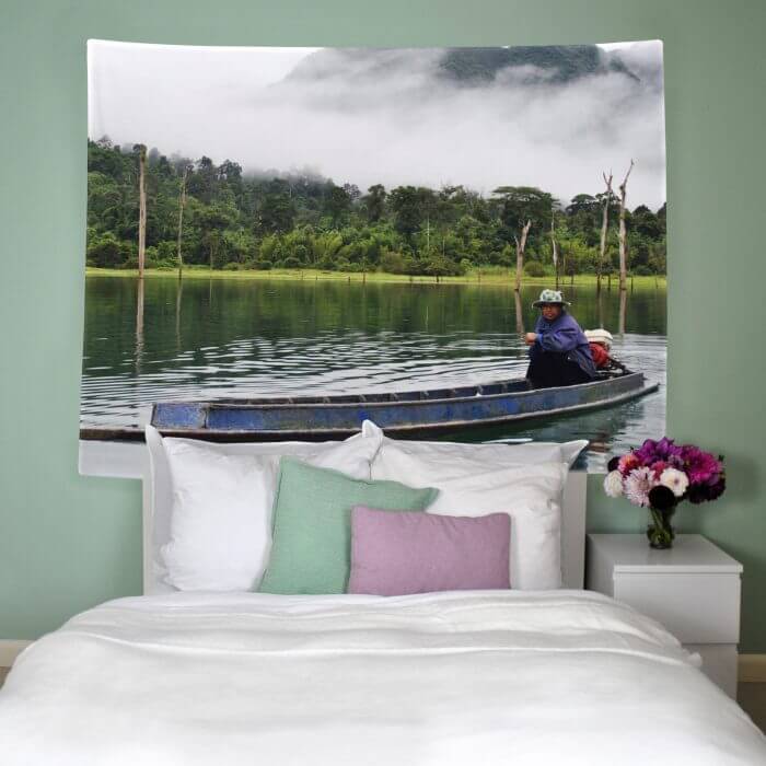 Wandbehang ''Fisherman At Khao Sok Nationalpark''